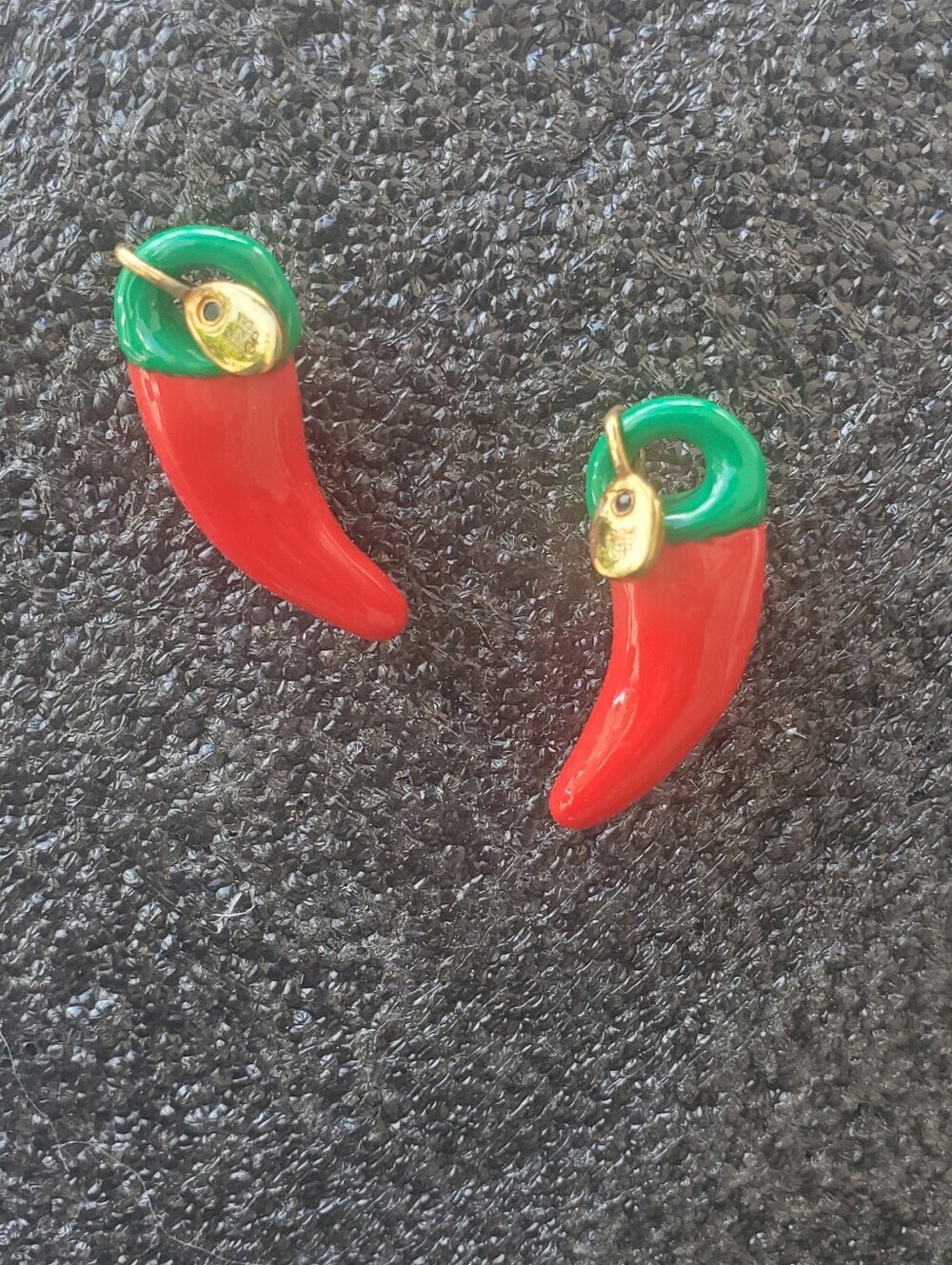 Guisseppi Perez Sapphire & Red Chili Pepper Charm Green Top and Gold Plated Silv